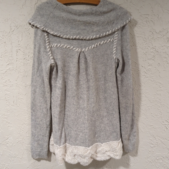 Sleeping On Snow Anthropologie Gray Cowl Neck Sweater - Women's Size Large Cozy - Picture 3 of 16
